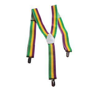 Mardi Gras stripped suspenders OS